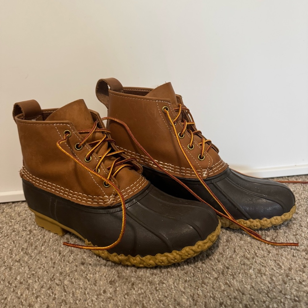 L.L Bean Duck Boots Tan/Brown - Men’s Size 8